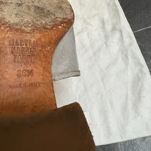 GUC Maryam Nassir Zadeh Mnz Sophie Slides, Mules 36.5, Silver Glitter - Picture 9 of 16